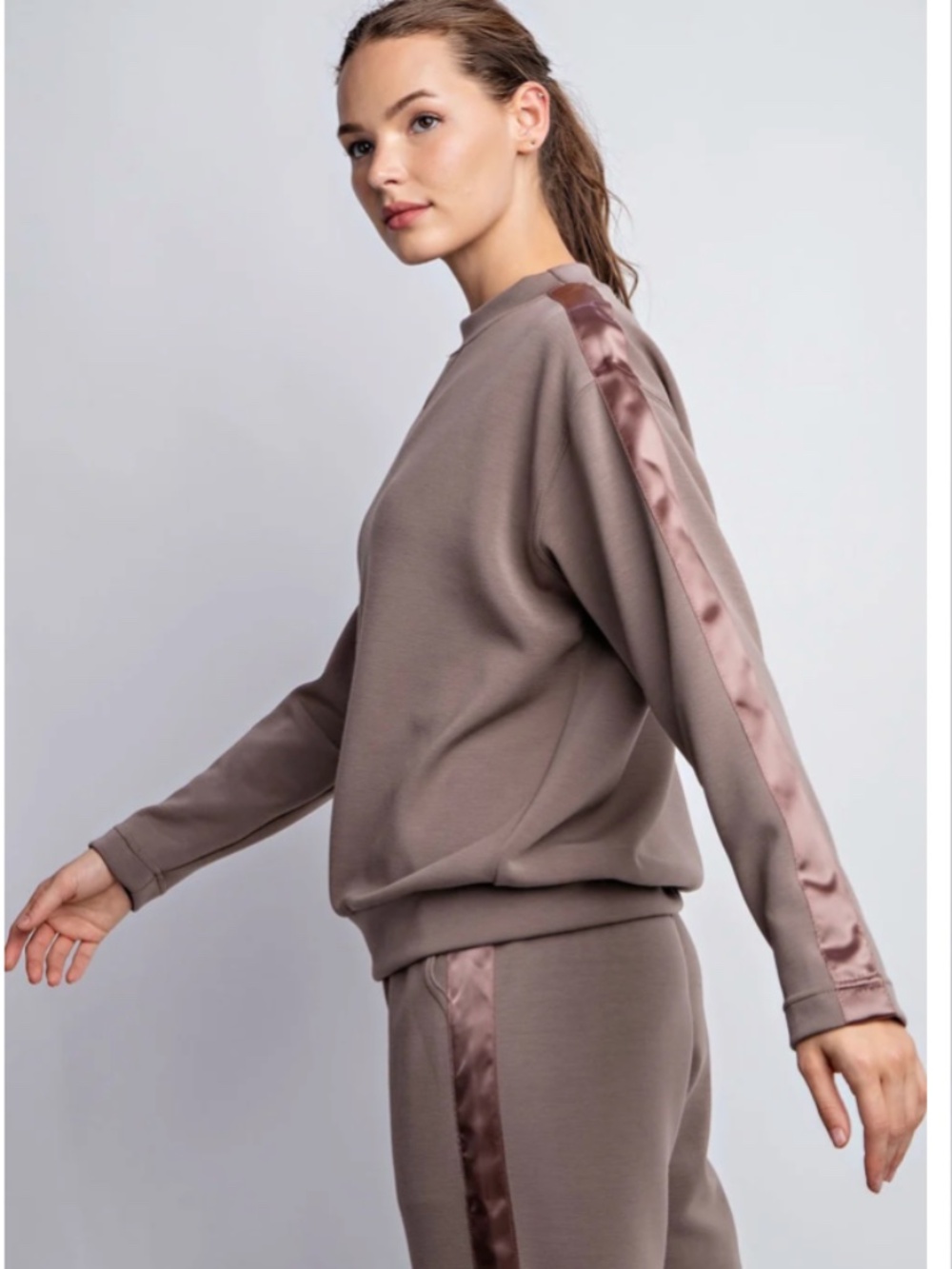 Rae Mode Modal-Chic Satin-Trim Sweatshirt